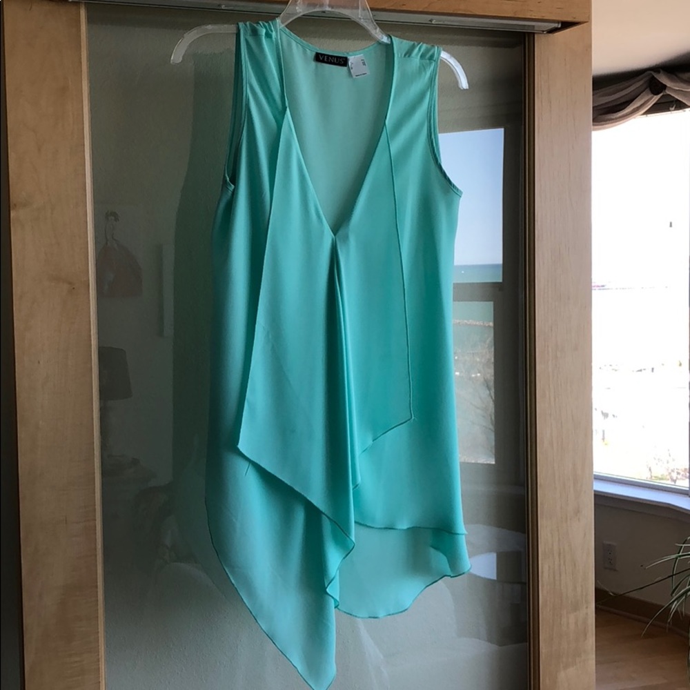 Teal Flowy Dress Top